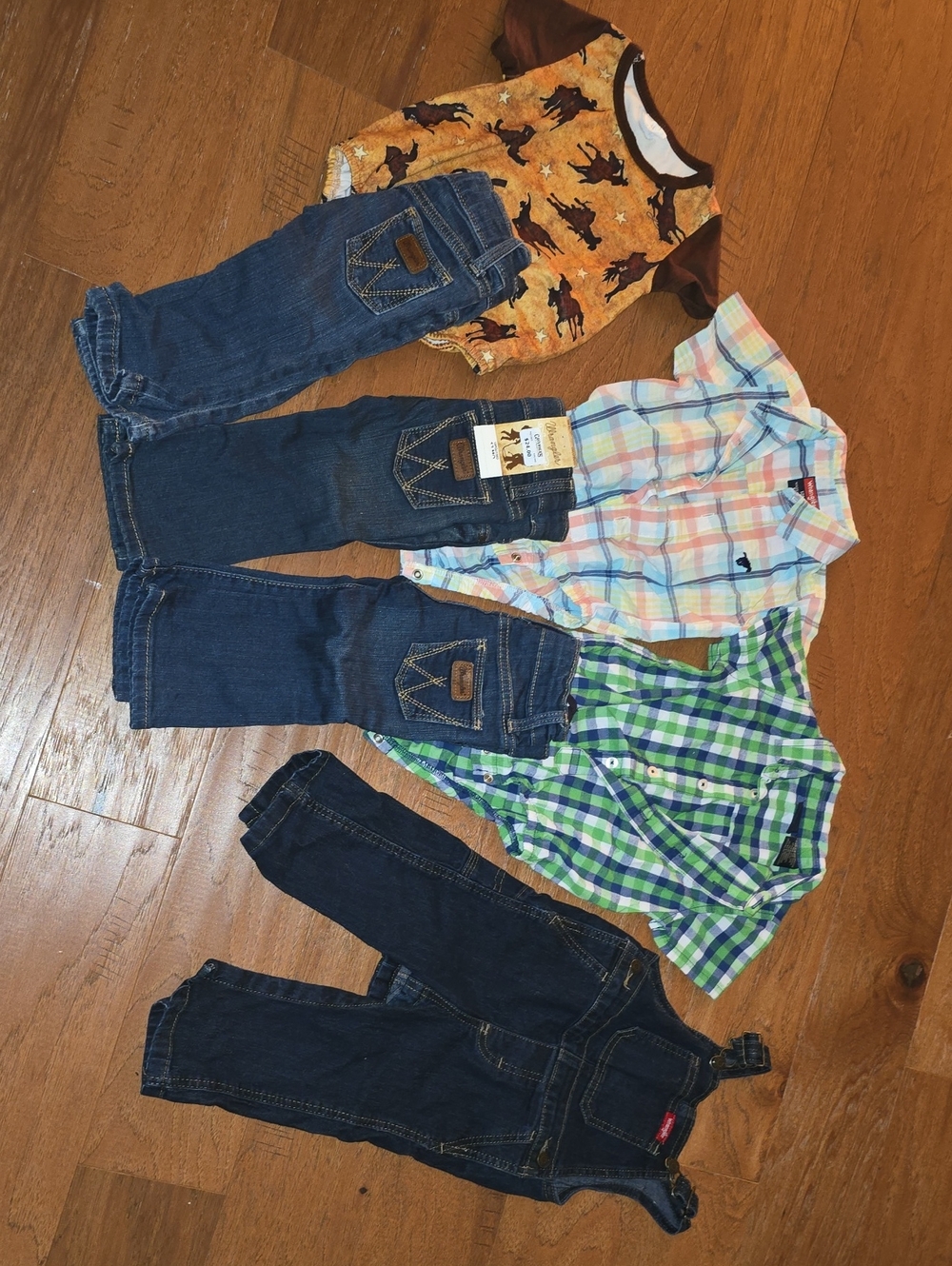 Wrangler Dark Blue Denim Kids Jeans and Overalls Set